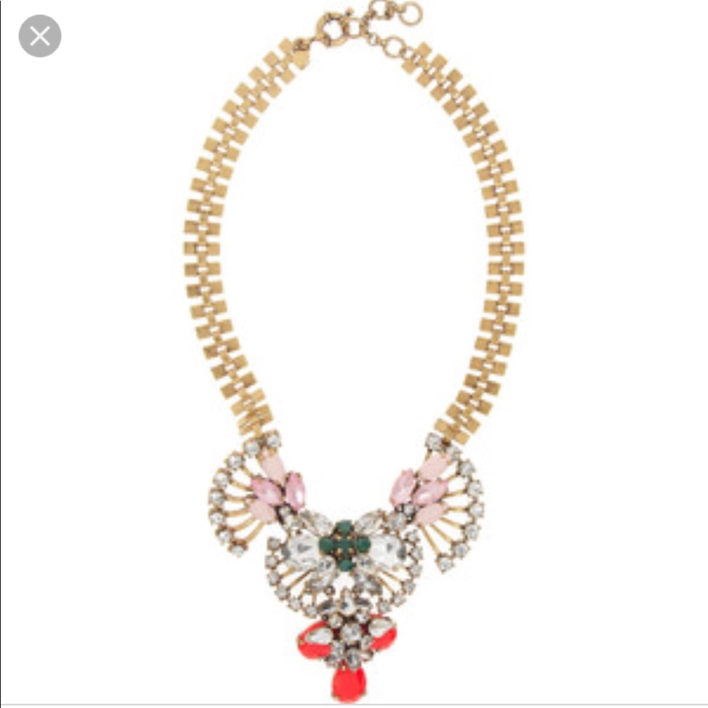JCrew Crystal Fan Necklace